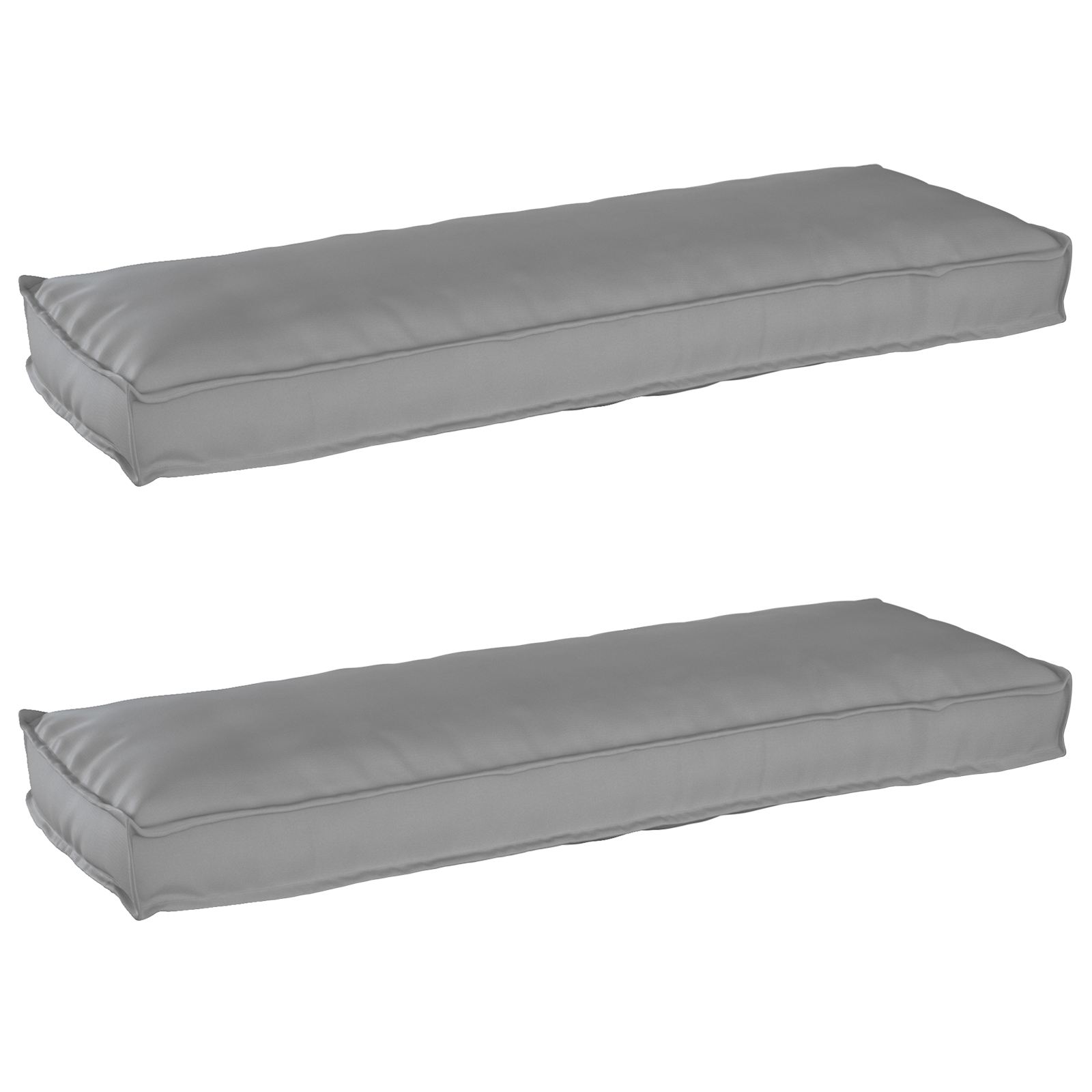 Cuscini per pallet per panchina 2 pcs Grigio 120x40x8 cm Tessuto Oxford