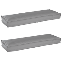 Cuscini per pallet per panchina 2 pcs Grigio 120x40x8 cm Tessuto Oxford