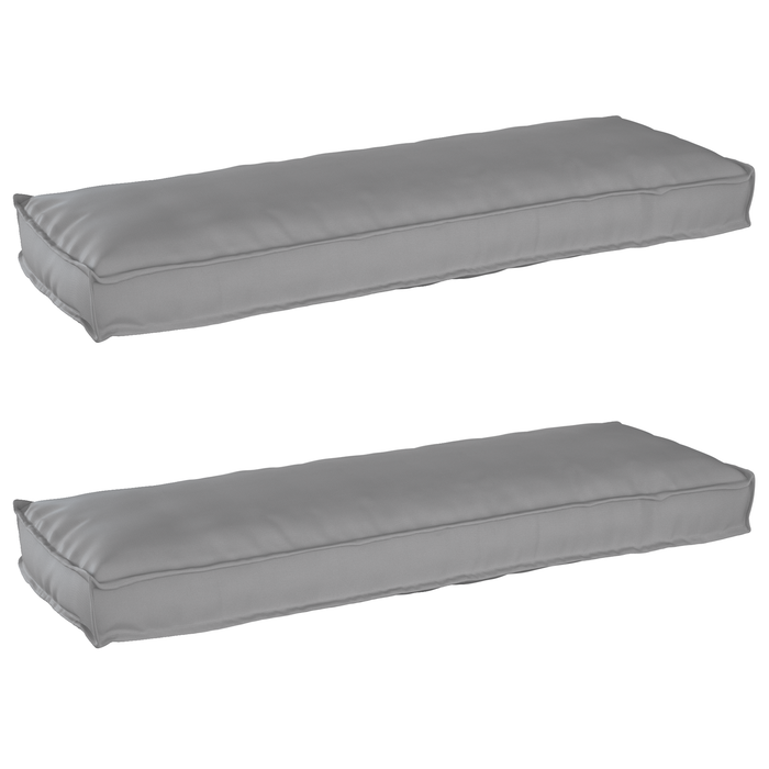 Cuscini per pallet per panchina 2 pcs Grigio 120x40x8 cm Tessuto Oxford