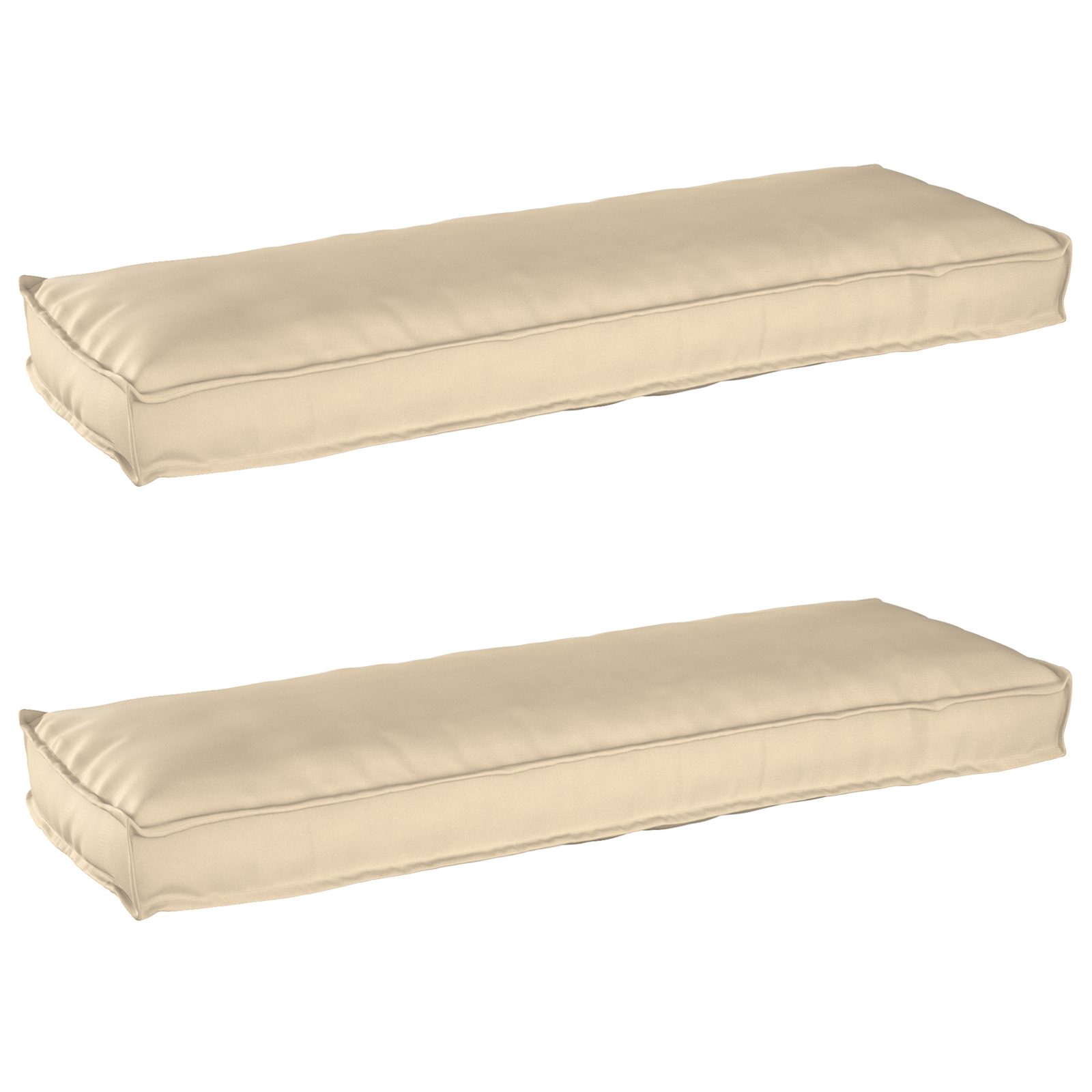 Cuscini per pallet per panca 2 pz Beige 120x40x8 cm Tessuto Oxford
