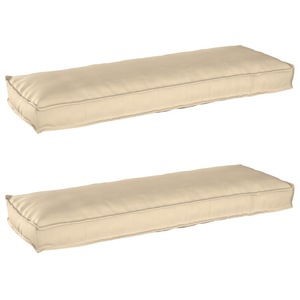 Cuscini per pallet per panca 2 pz Beige 120x40x8 cm Tessuto Oxford
