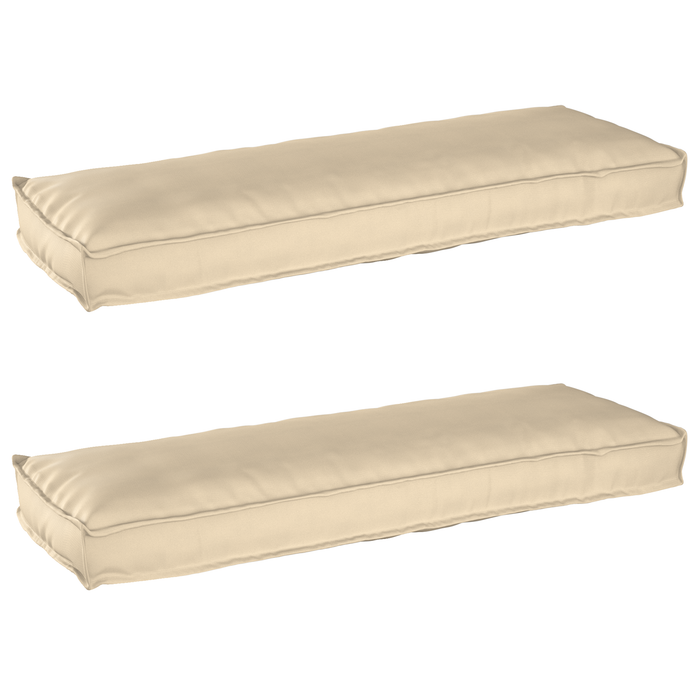 Cuscini per pallet per panca 2 pz Beige 120x40x8 cm Tessuto Oxford