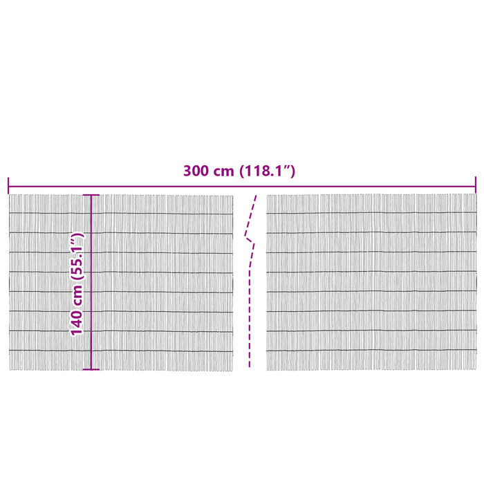 Recinzione in canne di bambù 300x140 cm