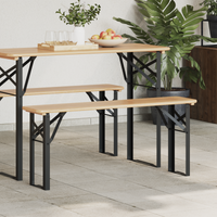 Gambe per panchina da birra 2 pcs Pieghevoli Nero Acciaio zincato