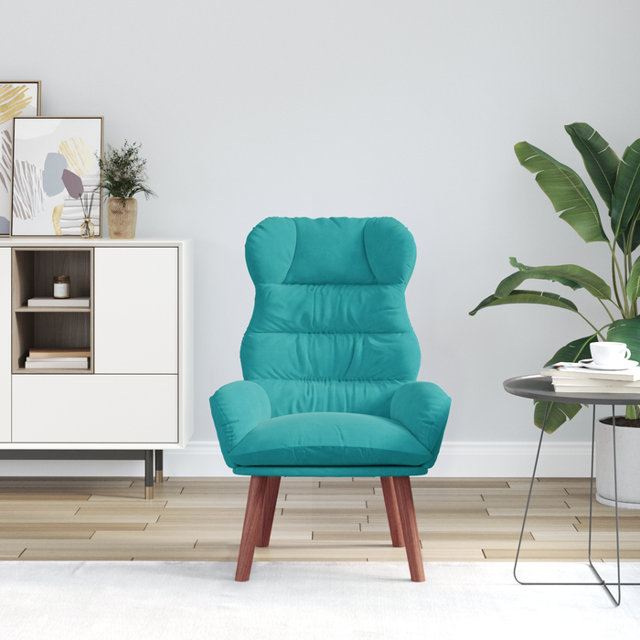 Poltrona Rilassante in Velluto Turchese