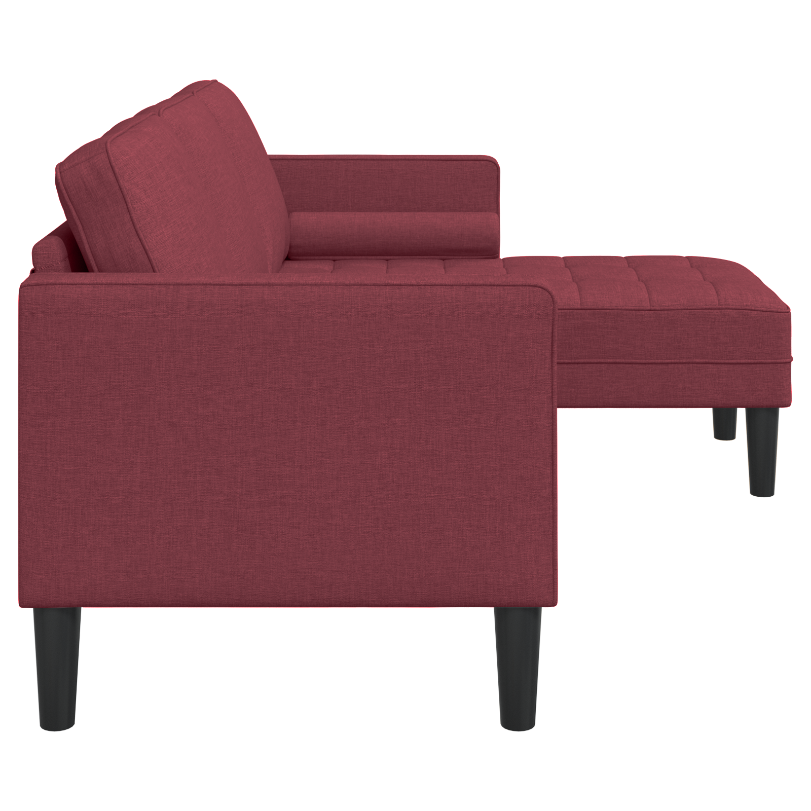 Divano L-Shaped a 3 posti Wine Red 160 cm in tessuto