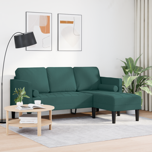 Divano angolare 3 posti  Verde scuro 160 cm in tessuto