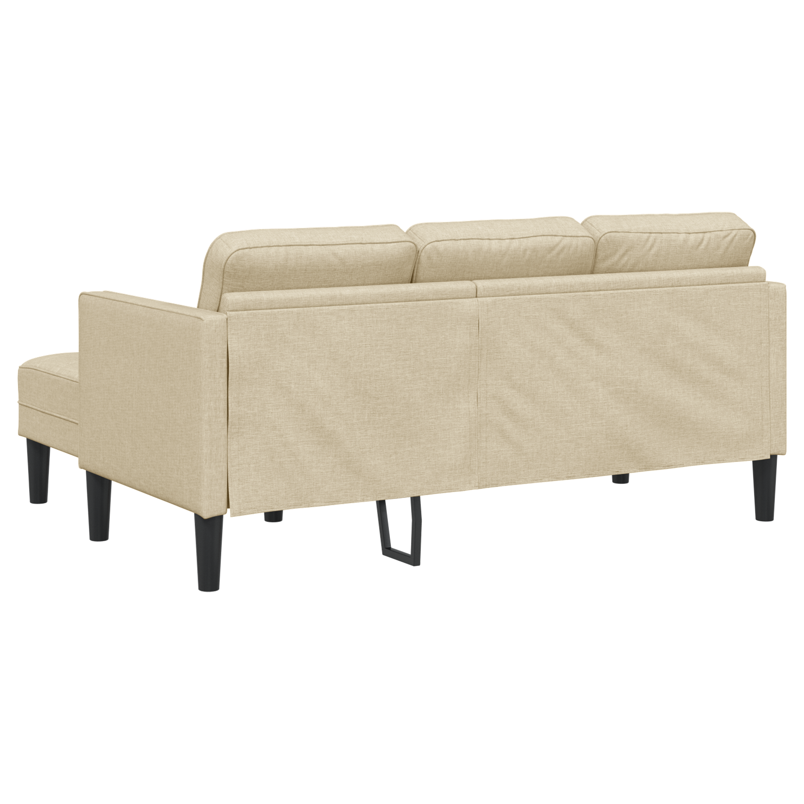 Divano L-Shaped a 3 Posti Crema 160 cm in Tessuto