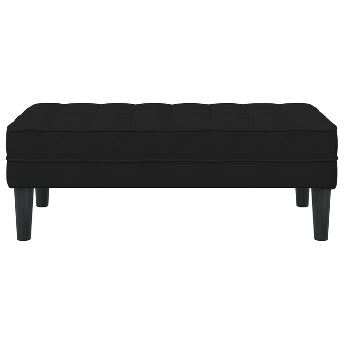 panchina Nera 113x57x39 cm in velluto