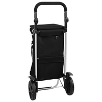 Carrello della spesa  con ruote e manico regolabile Nero 40 L
