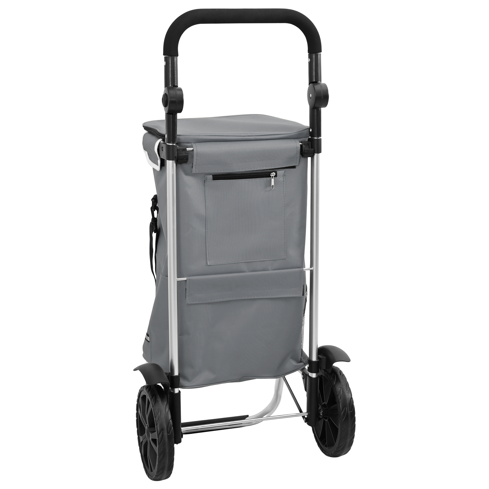 Carrello della spesa  con ruote e manico regolabile Grigio 40 L