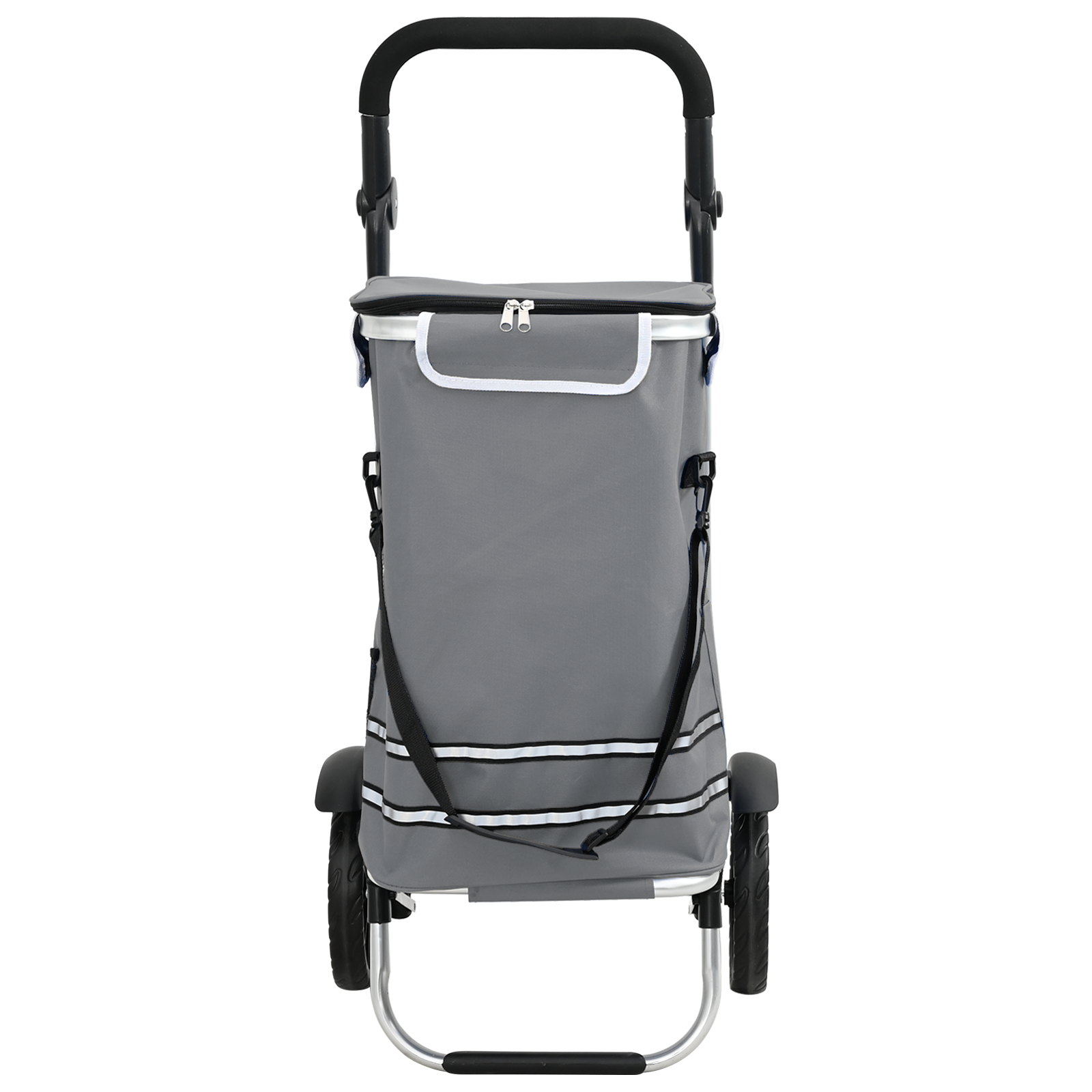 Carrello della spesa  con ruote e manico regolabile Grigio 40 L