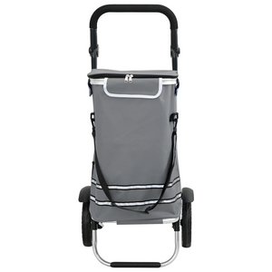 Carrello della spesa  con ruote e manico regolabile Grigio 40 L