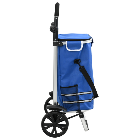 Carrello della spesa  con ruote e manico regolabile Blu 40 L