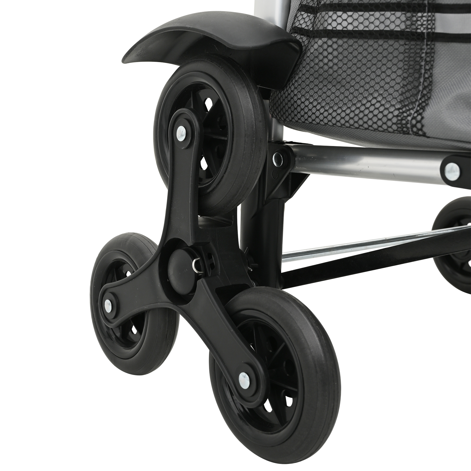 Carrello da shopping  con ruote e manico regolabile grigio 40 L