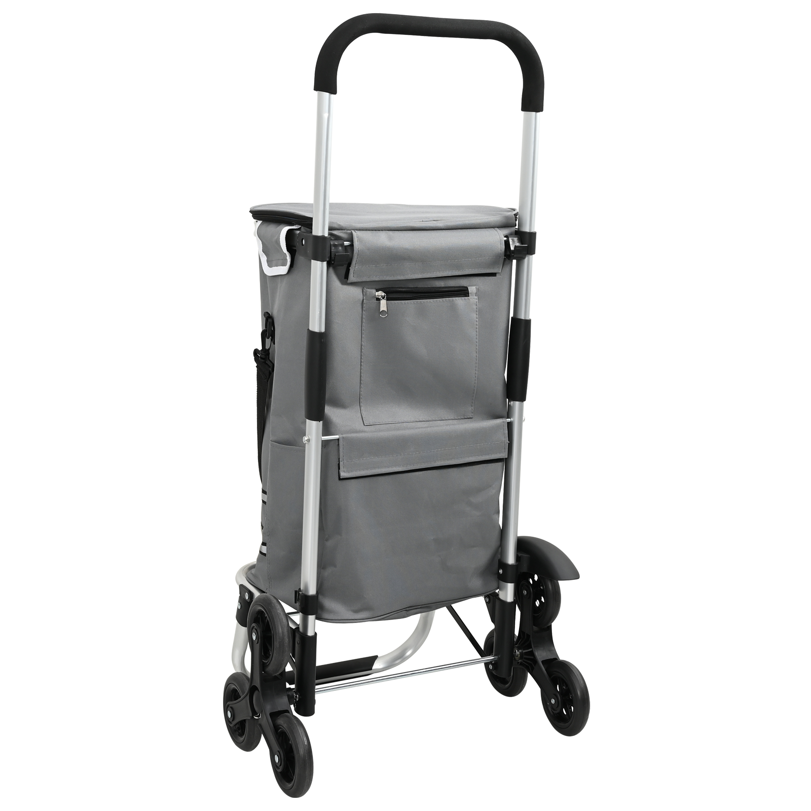Carrello da shopping  con ruote e manico regolabile grigio 40 L
