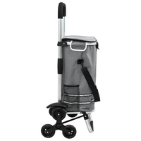 Carrello da shopping  con ruote e manico regolabile grigio 40 L