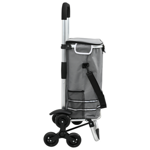 Carrello da shopping  con ruote e manico regolabile grigio 40 L