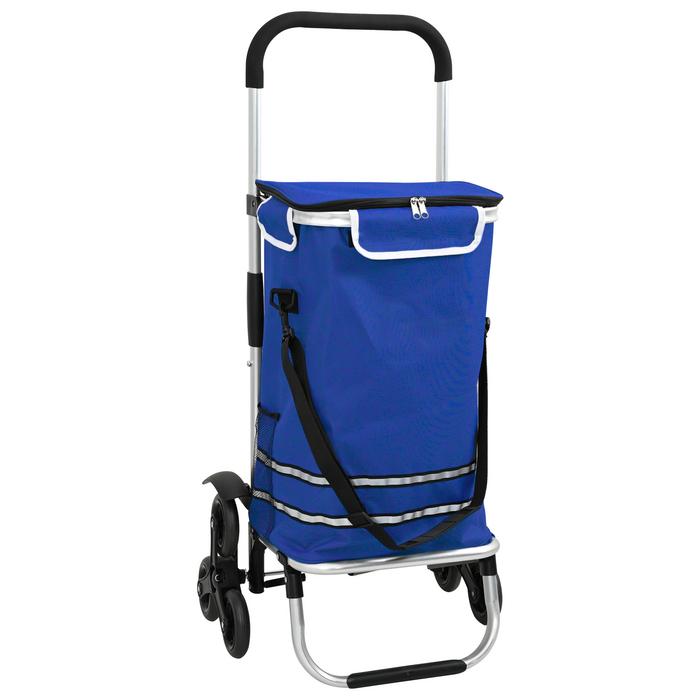Carrello della spesa  con ruote e manico regolabile Blu 40 L
