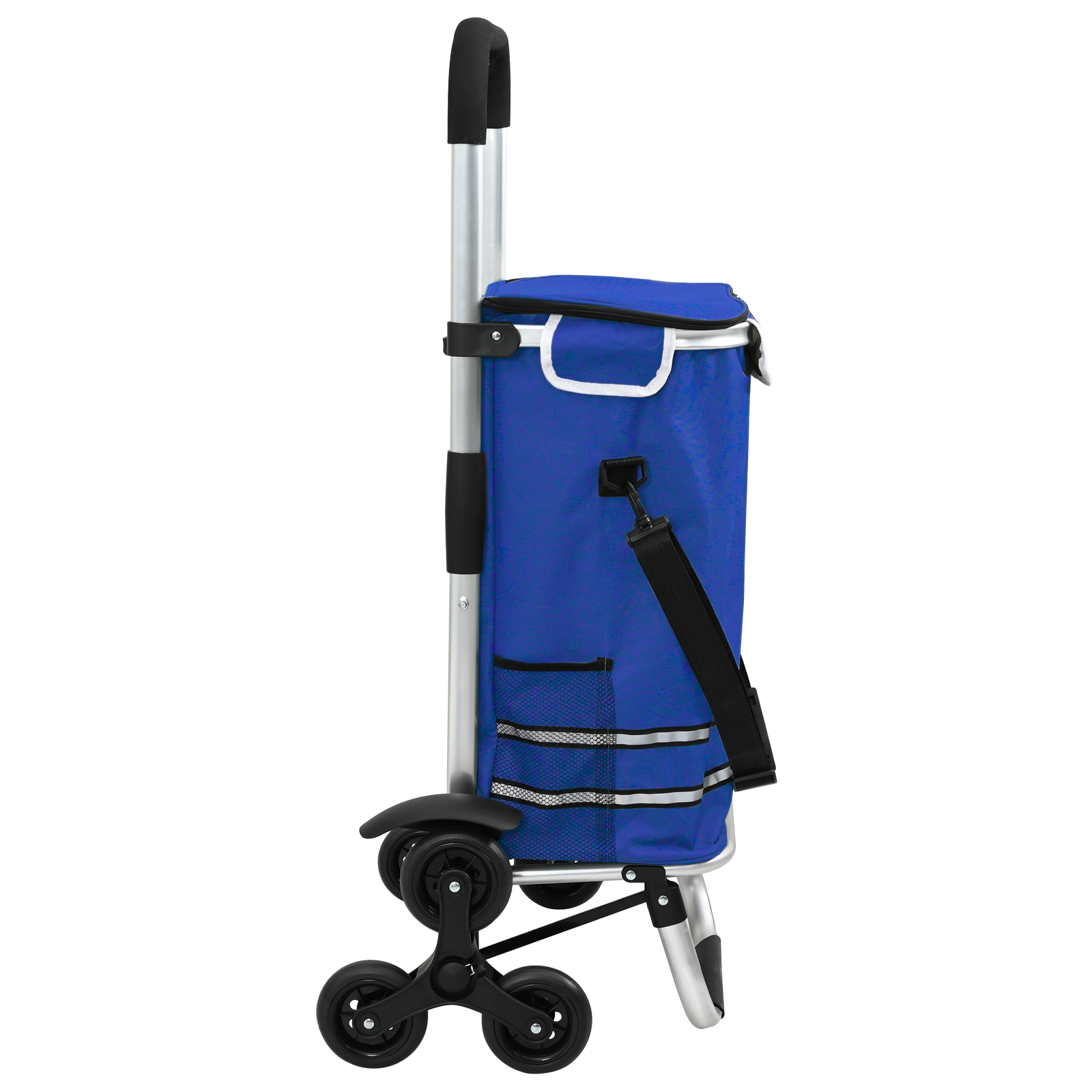 Carrello della spesa  con ruote e manico regolabile Blu 40 L
