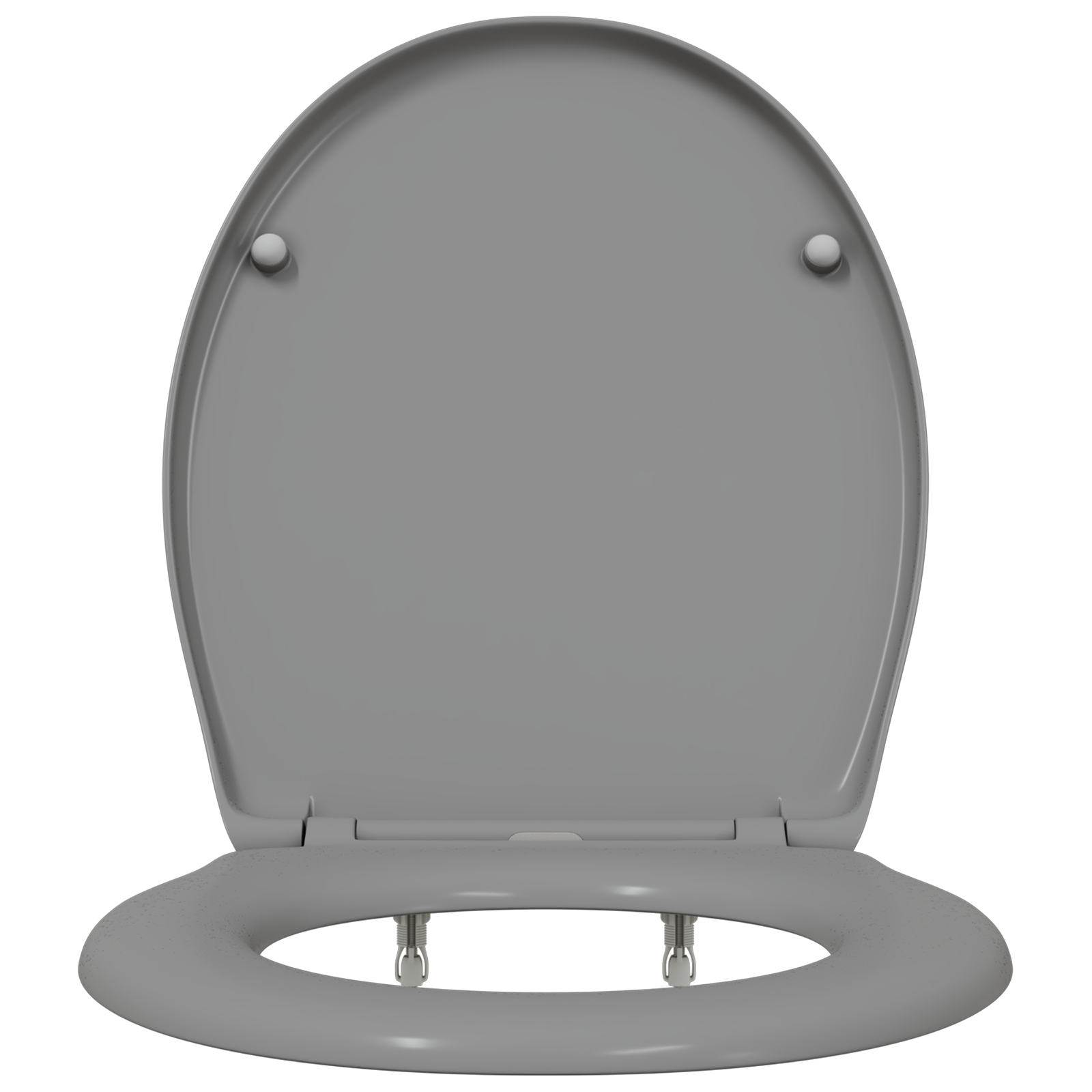 Sedile per WC a rilascio rapido con chiusura morbida in Duroplast Grigio