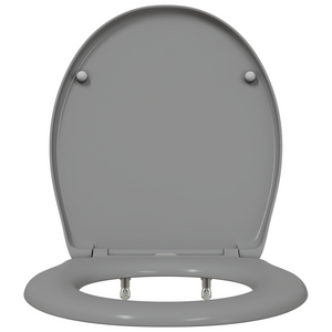Sedile per WC a rilascio rapido con chiusura morbida in Duroplast Grigio