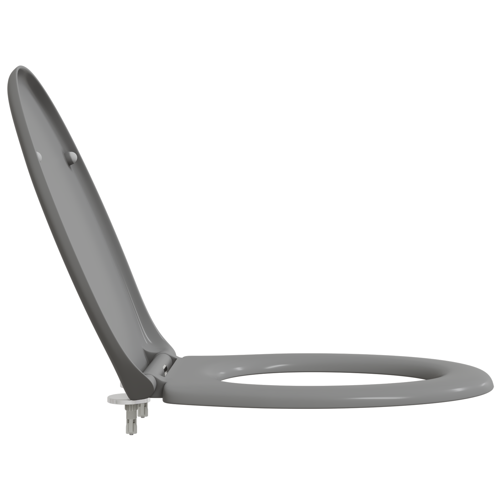 Sedile per WC a rilascio rapido con chiusura morbida in Duroplast Grigio