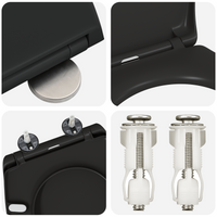 Copriwater a rilascio rapido con chiusura silenziosa in Duroplast Nero