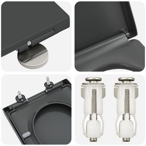 Toilette a rilascio rapido con chiusura morbida in Duroplast Antracite