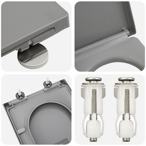 Sedile per Toilette con Rilascio Rapido e Soft Close Duroplast Grigio di