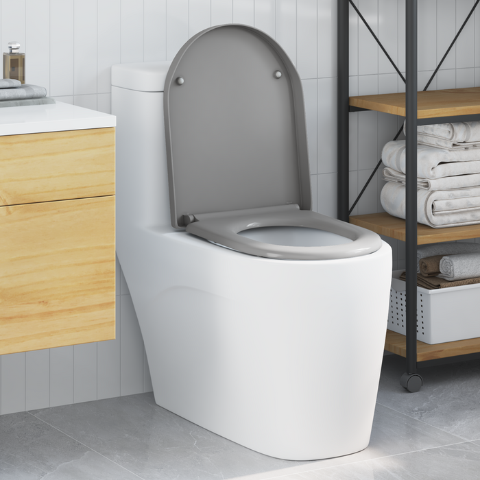 Sedile per Toilette con Rilascio Rapido e Soft Close Duroplast Grigio di