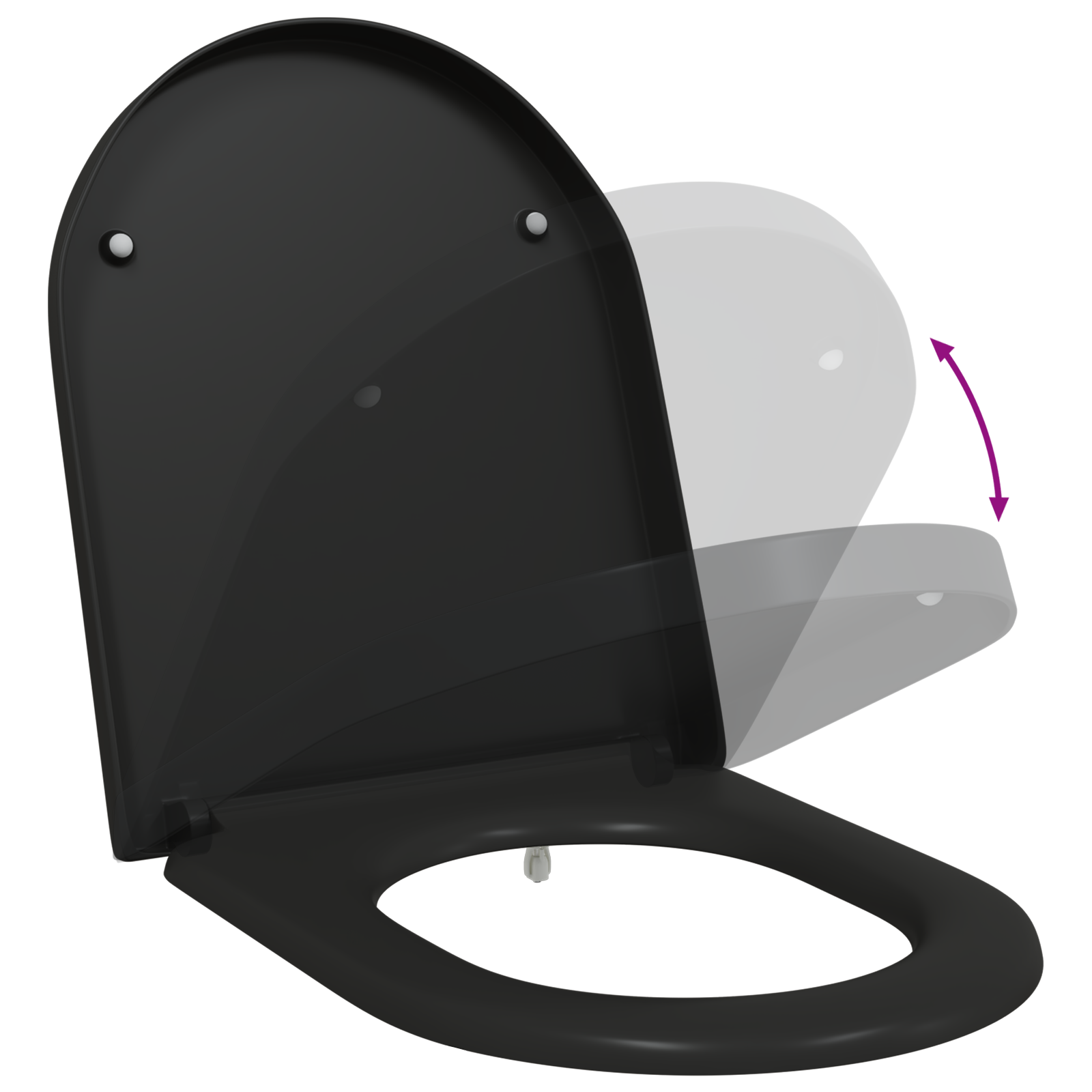 Sedile WC con Rilascio Rapido e Chiusura Morbida Duroplast Nero di