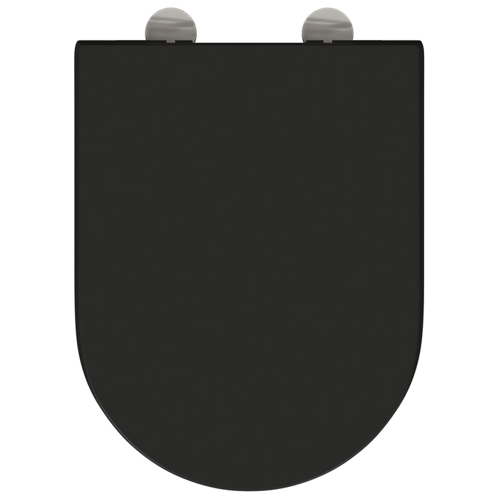 Sedile WC con Rilascio Rapido e Chiusura Morbida Duroplast Nero di