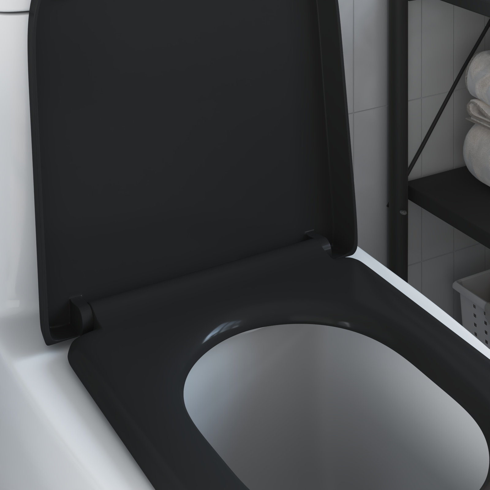 Sedile WC con Rilascio Rapido e Chiusura Morbida Duroplast Nero di