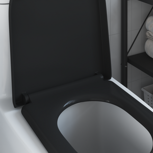 Sedile WC con Rilascio Rapido e Chiusura Morbida Duroplast Nero di