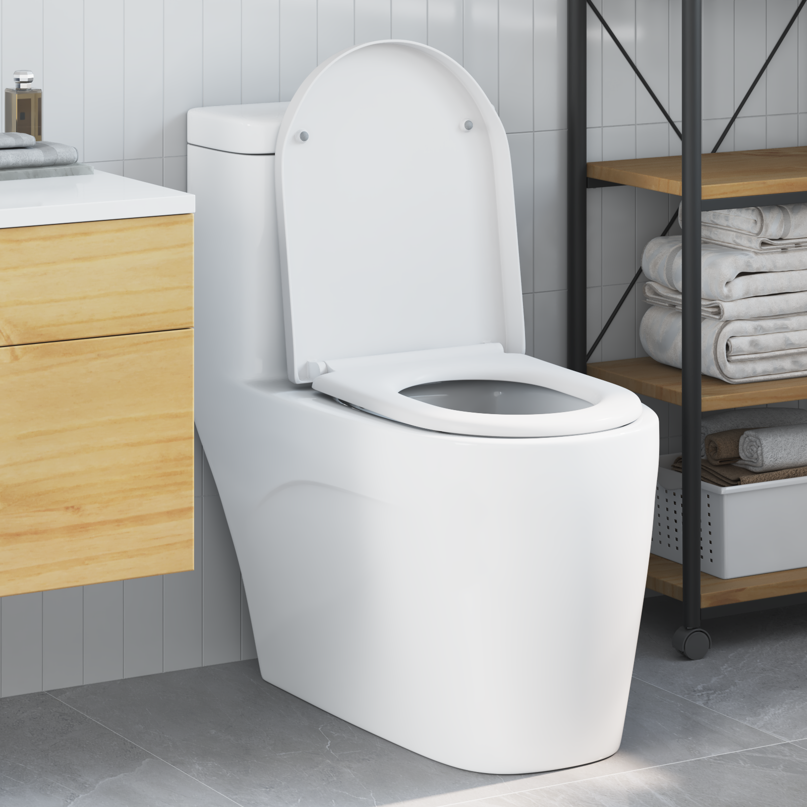 Sedile per Toilette a Rimozione Rapida con Soft Close Duroplast Bianco di