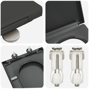 Sedile del WC a rilascio rapido con chiusura morbida in Duroplast Antracite