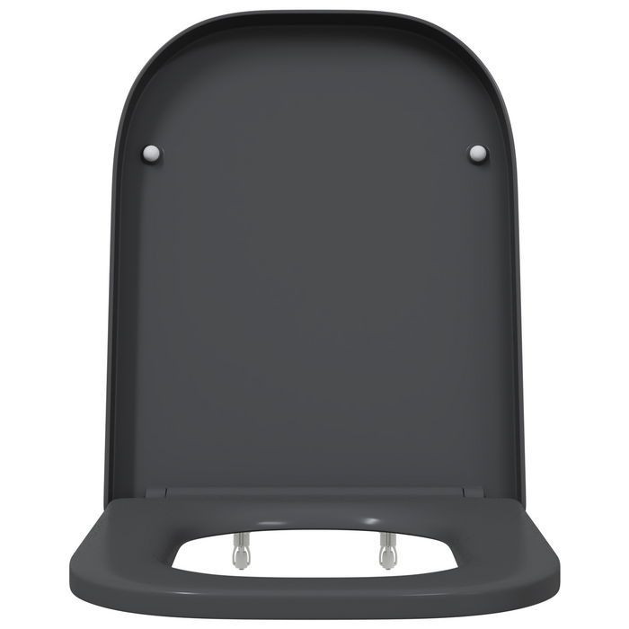 Sedile del WC a rilascio rapido con chiusura morbida in Duroplast Antracite