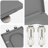 Sgabello per WC con chiusura morbida in Duroplast Grigio