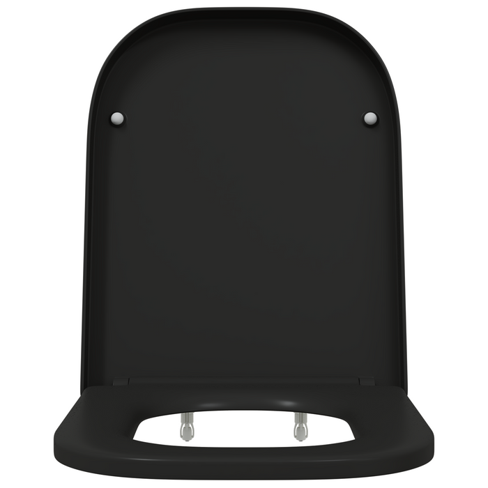 Sedile per WC con Rilascio Rapido e Chiusura Morbida in Duroplast Nero