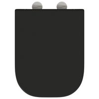 Sedile per WC con Rilascio Rapido e Chiusura Morbida in Duroplast Nero