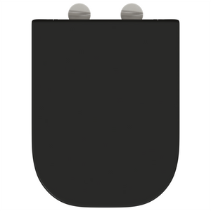 Sedile per WC con Rilascio Rapido e Chiusura Morbida in Duroplast Nero