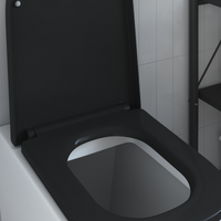Sedile per WC con Rilascio Rapido e Chiusura Morbida in Duroplast Nero