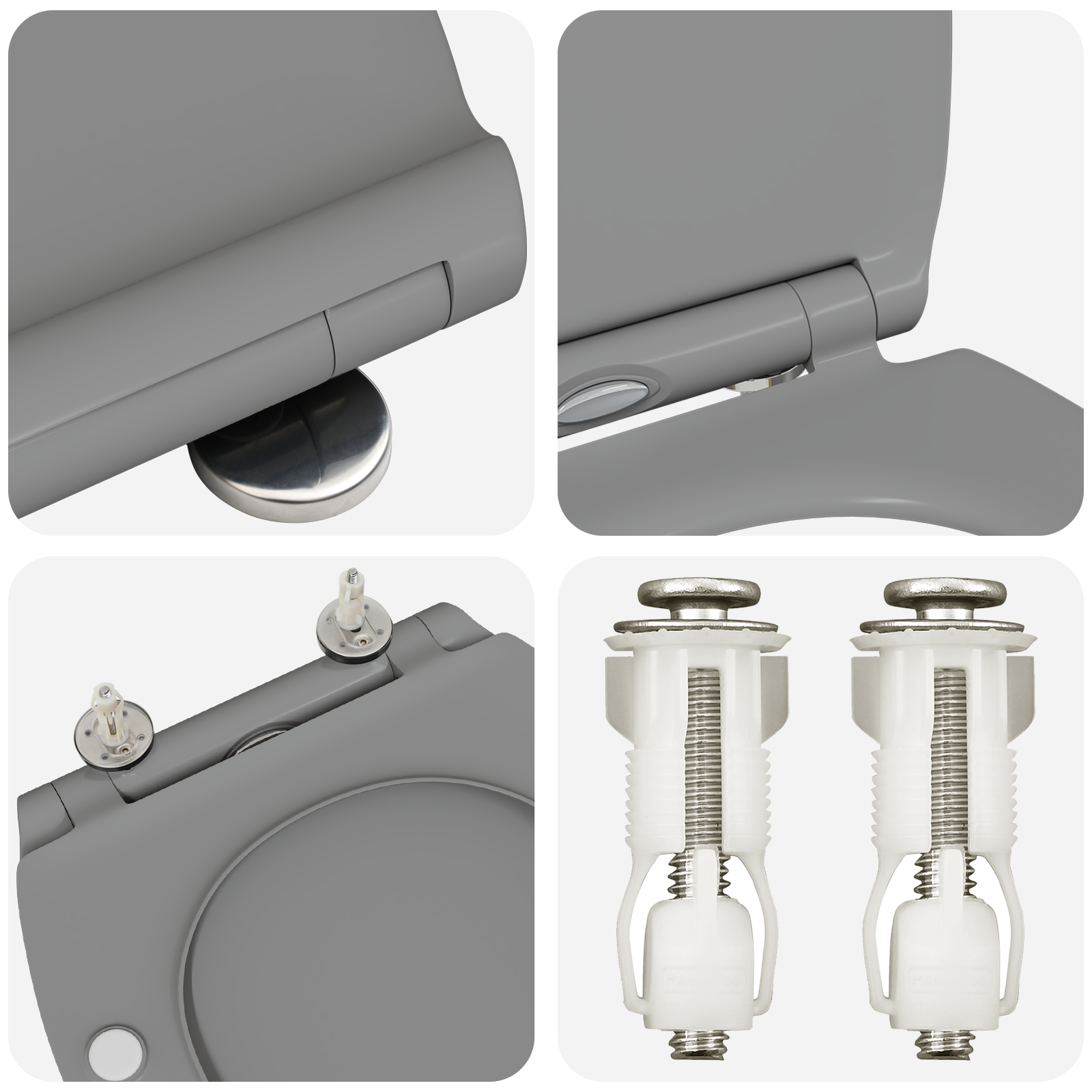 Toilette con Chiusura Morbida in Duroplast Grigia