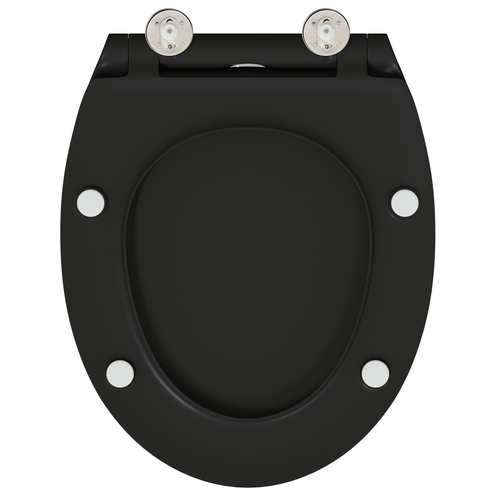 Sedile per WC con rilascio rapido e chiusura morbida in Duroplast Nero