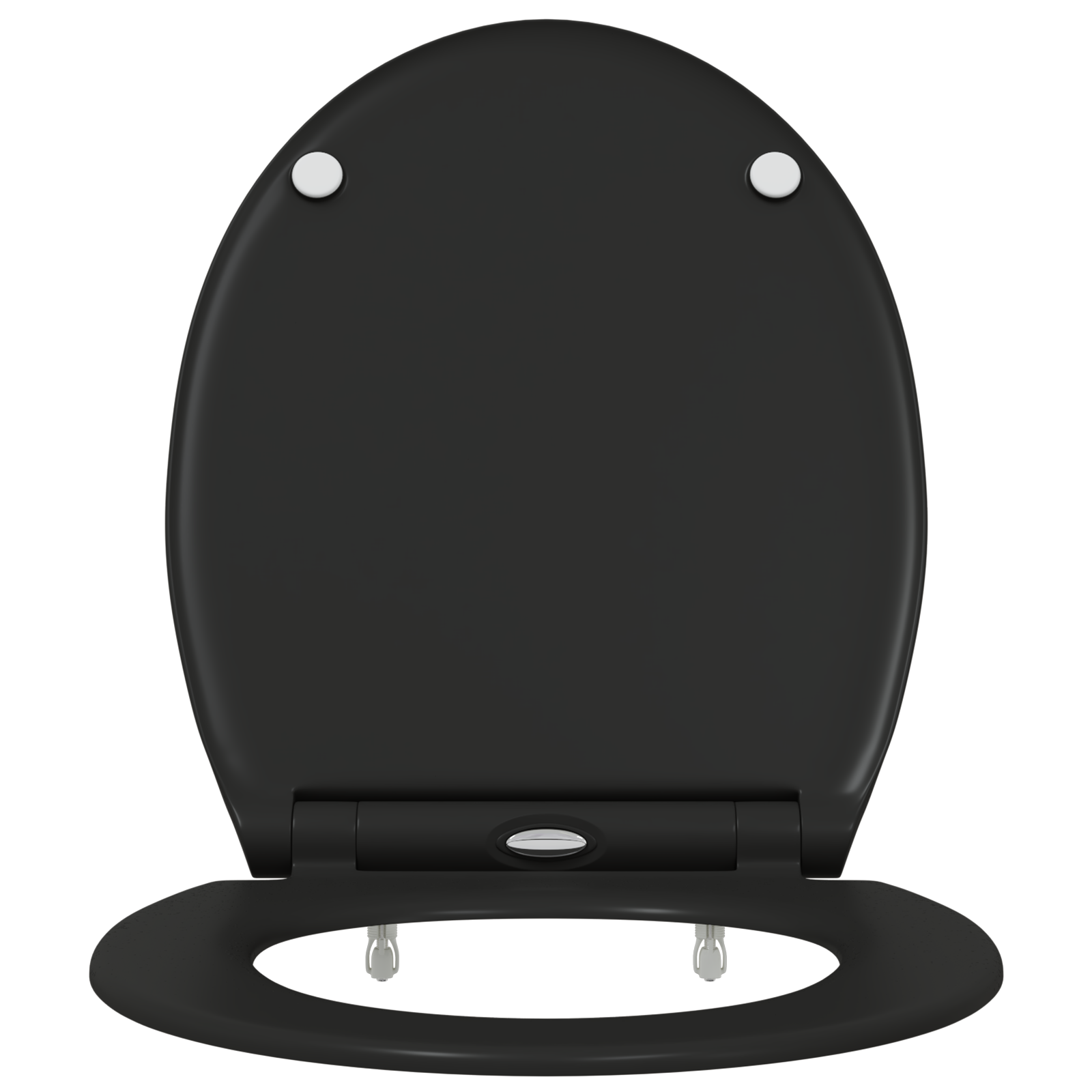 Sedile per WC con rilascio rapido e chiusura morbida in Duroplast Nero