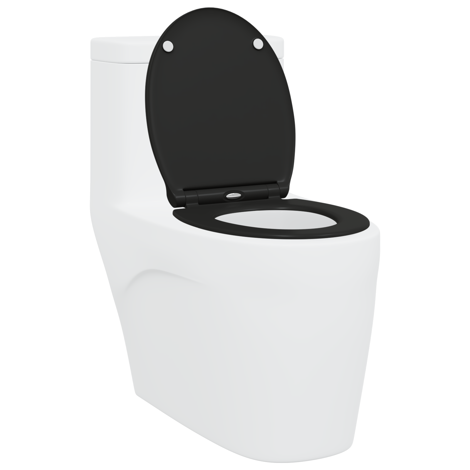 Sedile per WC con rilascio rapido e chiusura morbida in Duroplast Nero