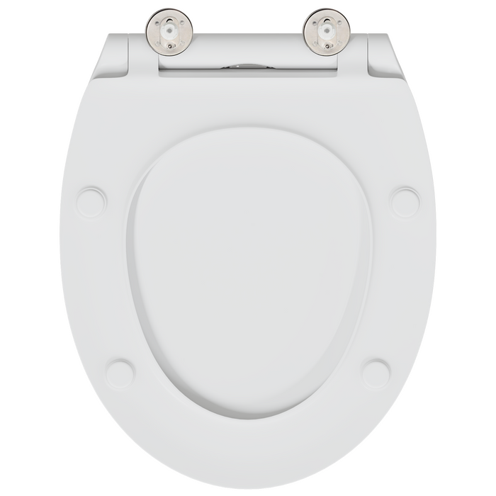 Toilet Seat con Chiusura Flessibile in Duroplast Bianco