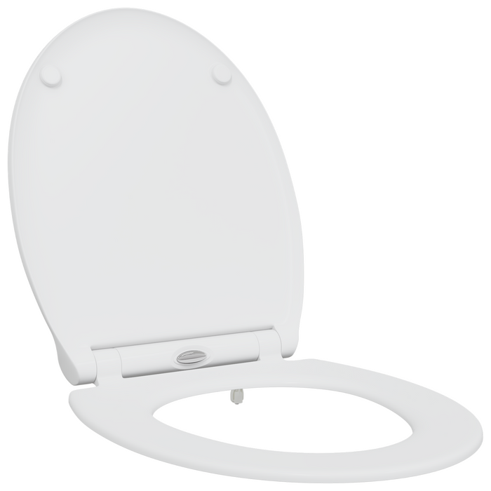 Toilet Seat con Chiusura Flessibile in Duroplast Bianco