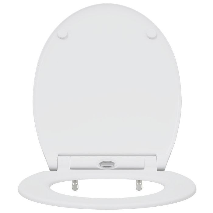 Toilet Seat con Chiusura Flessibile in Duroplast Bianco